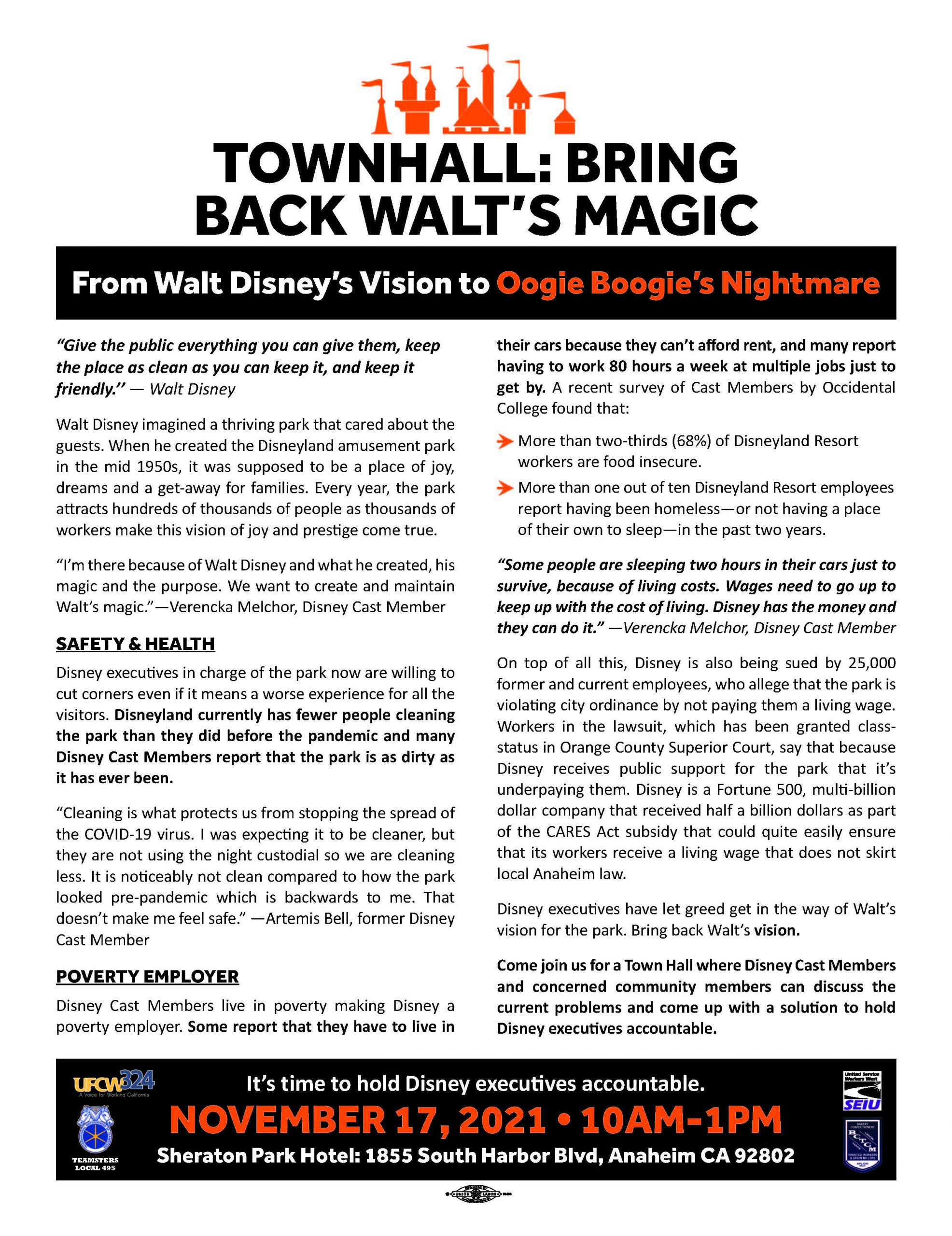 Townhall: Bring Back Walt’s Magic
